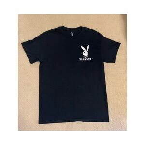 NWOT Tillys Playboy Embroidered Bunny Logo Black Tee